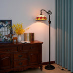 Tiffany Floor Lamp Vintage Standing Tulip Style Stained