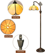 Tiffany Floor Lamp with Angle Adjustable Stained Glass