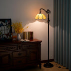 Tiffany Floor Lamp with Angle Adjustable Stained Glass