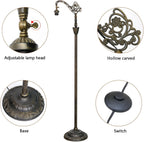 Tiffany Floor Lamp with Angle Adjustable Stained Glass