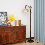 Tiffany Floor Lamp with Angle Adjustable Stained Glass