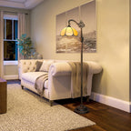 Tiffany Floor Lamp with Angle Adjustable Stained Glass