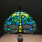 Tiffany Lamp 10 Inch Sapphire Dragonfly Stained Glass
