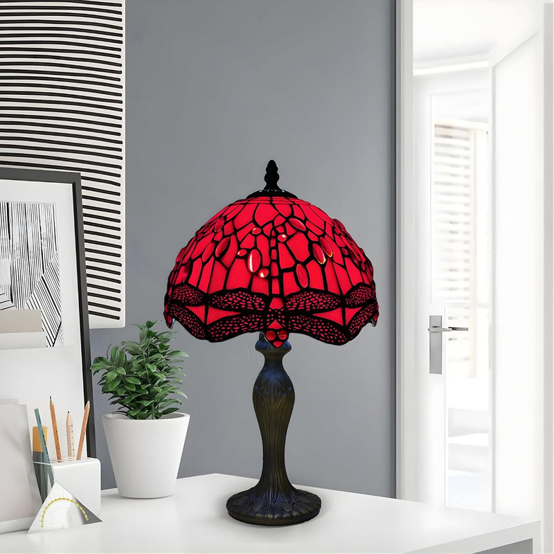 Tiffany Lamp 10 Inch Sapphire Dragonfly Stained Glass
