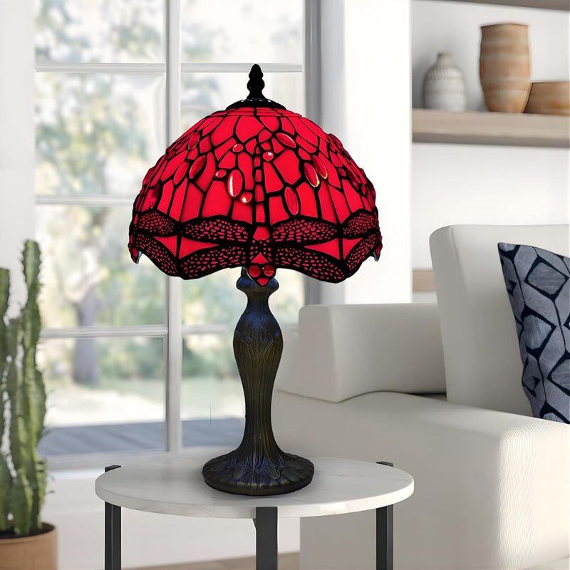 Tiffany Lamp 10 Inch Sapphire Dragonfly Stained Glass