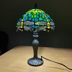 Tiffany Lamp 10 Inch Sapphire Dragonfly Stained Glass