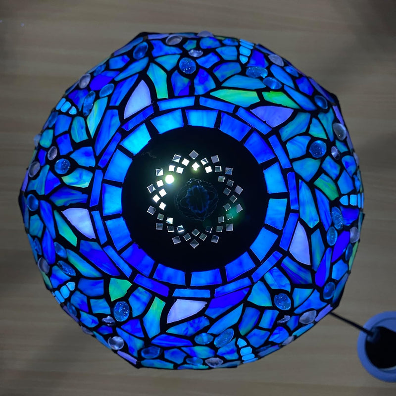 Tiffany Lamp 10 Inch Sapphire Dragonfly Stained Glass