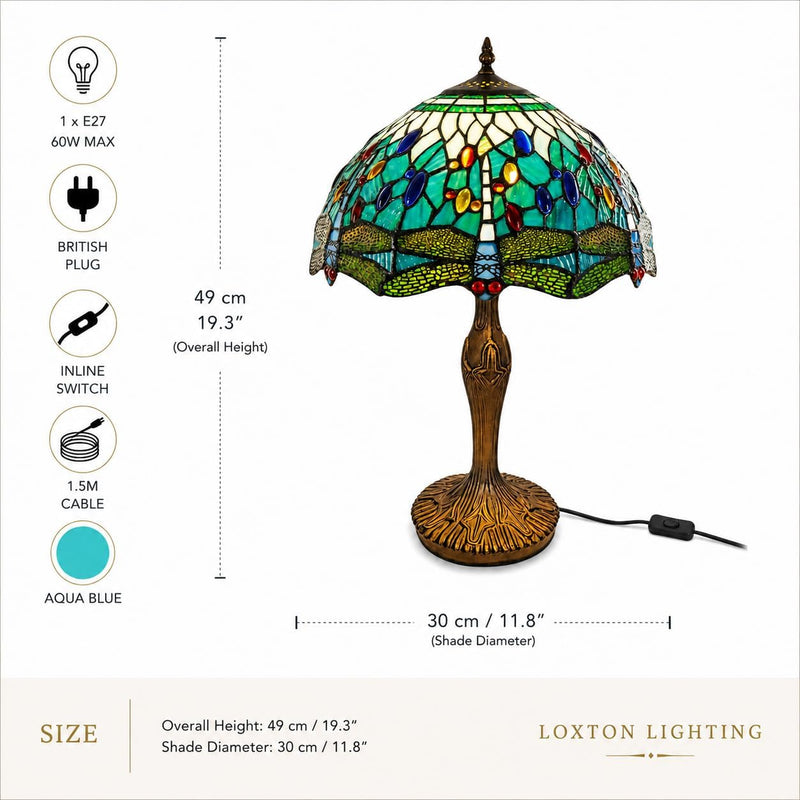 Tiffany Lamp 12 Inch Dragonfly
