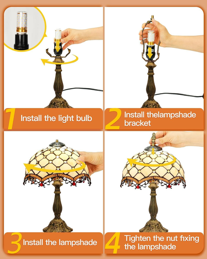 Tiffany Style Table Lamp 6.5" Sunflower Stained Glass
