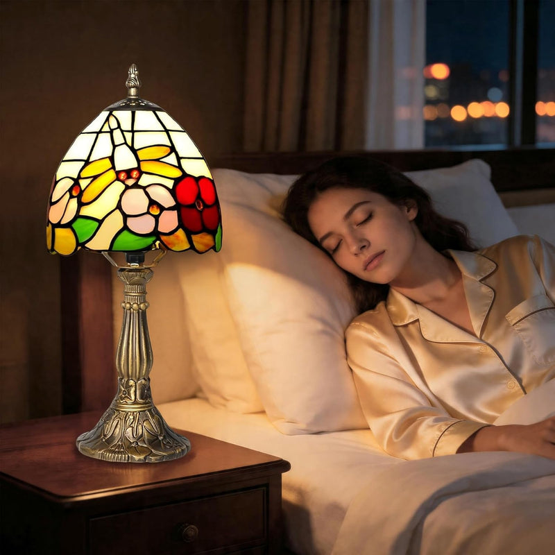 Tiffany Style Table Lamp 6.5" Sunflower Stained Glass