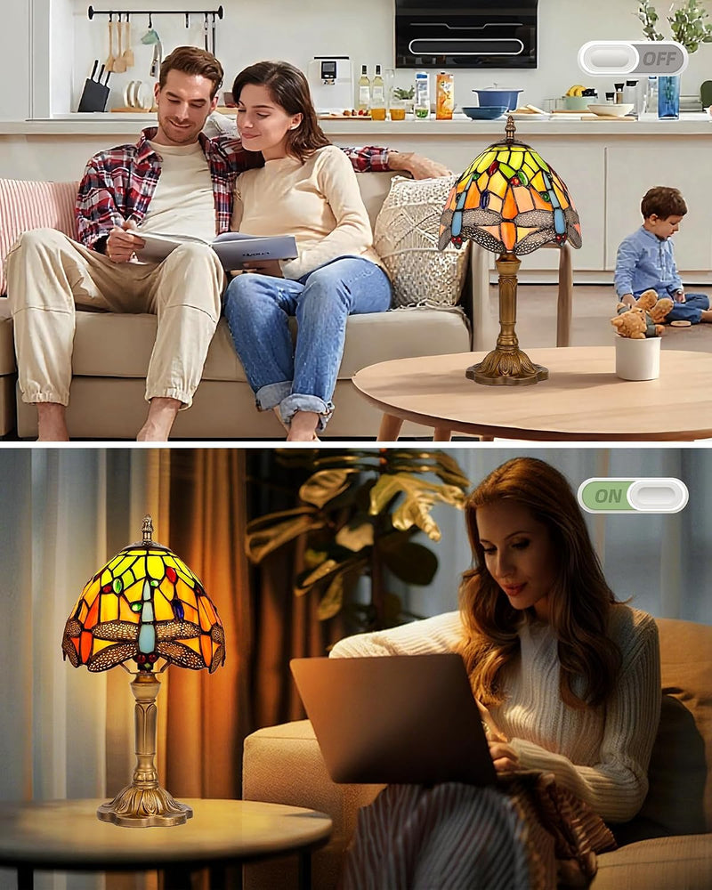 Tiffany Style Table Lamp 6.5" Sunflower Stained Glass