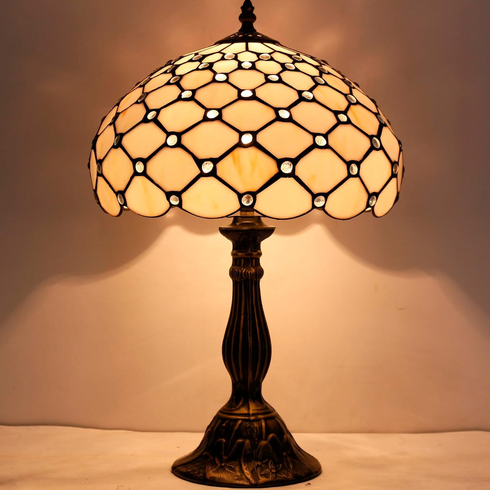 Tiffany Lamp Amber Stained Glass Bead Table Desk