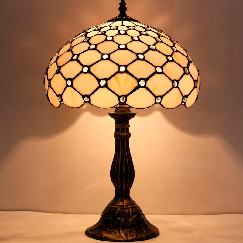 Tiffany Lamp Amber Stained Glass Bead Table Desk