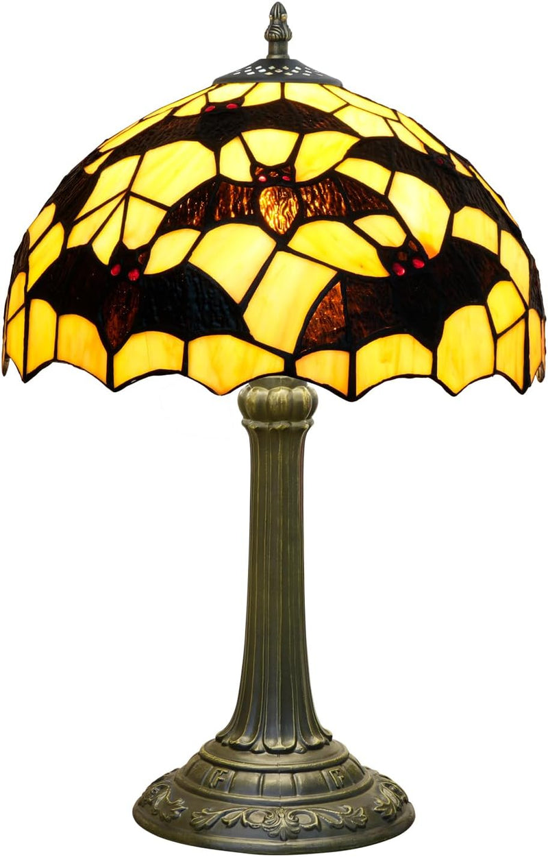 Tiffany Lamp Bat Style Stained Glass Table Vintage