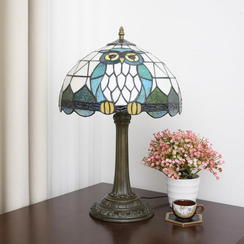 Tiffany Lamp Bat Style Stained Glass Table Vintage