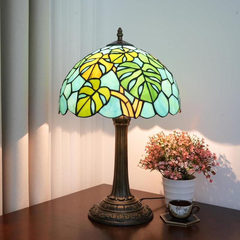 Tiffany Lamp Bat Style Stained Glass Table Vintage