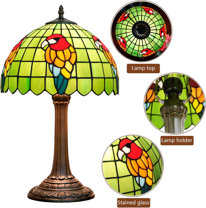 Tiffany Lamp Bat Style Stained Glass Table Vintage