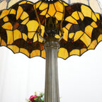 Tiffany Lamp Bat Style Stained Glass Table Vintage