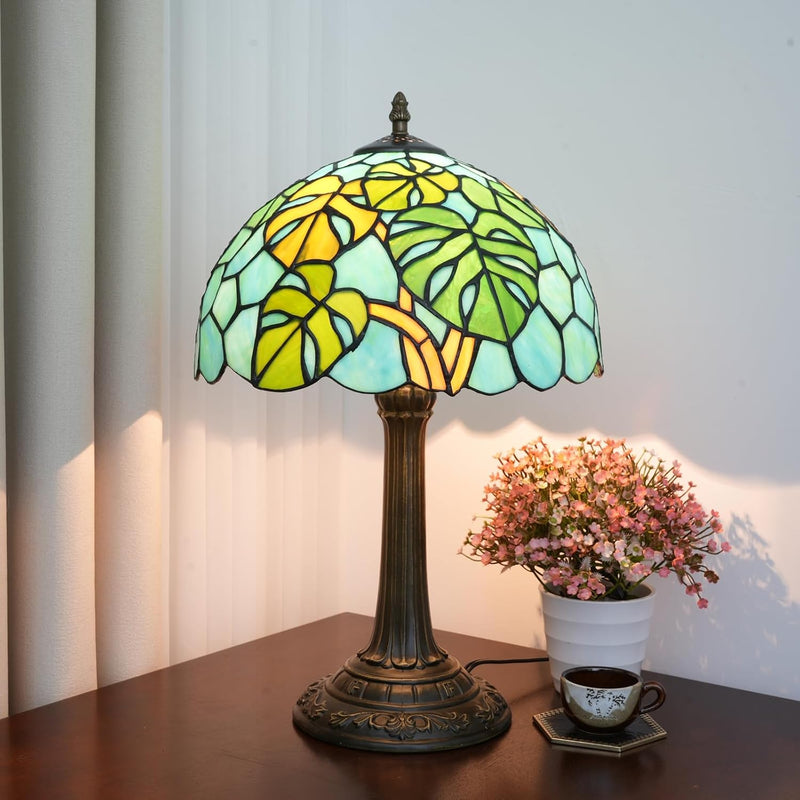 Tiffany Lamp Bat Style Stained Glass Table Vintage