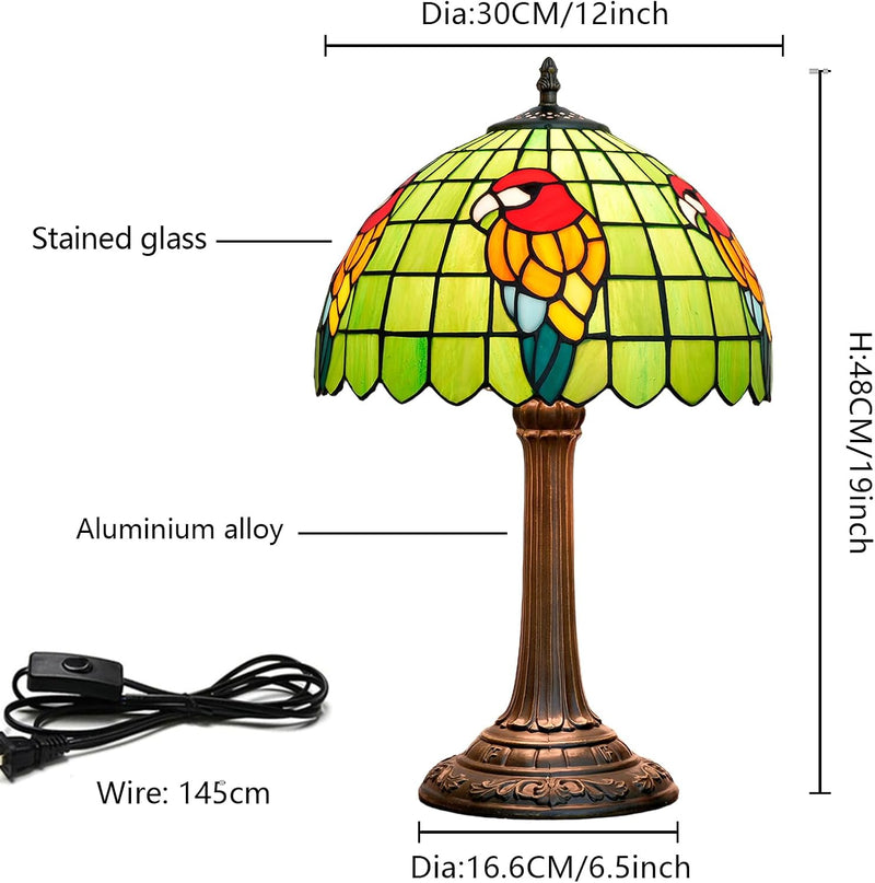 Tiffany Lamp Bat Style Stained Glass Table Vintage