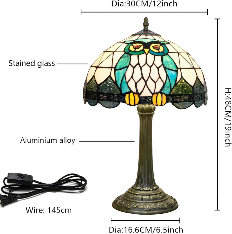 Tiffany Lamp Bat Style Stained Glass Table Vintage