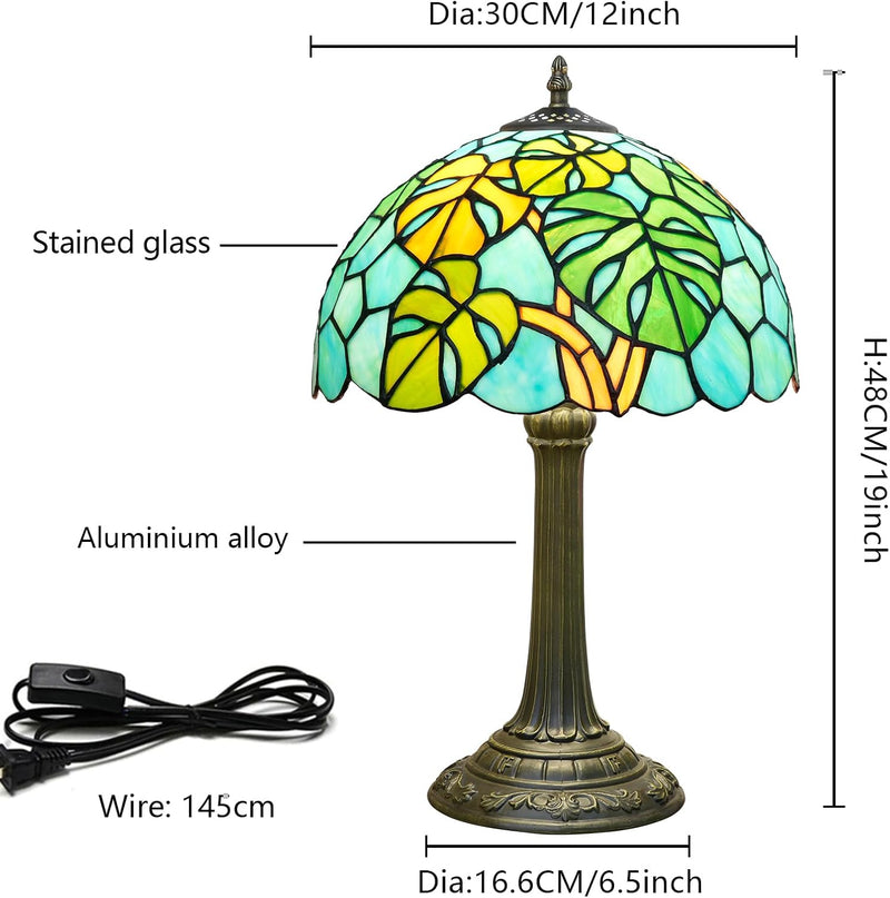 Tiffany Lamp Bat Style Stained Glass Table Vintage