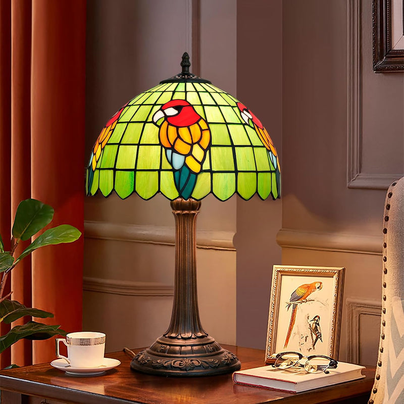 Tiffany Lamp Bat Style Stained Glass Table Vintage