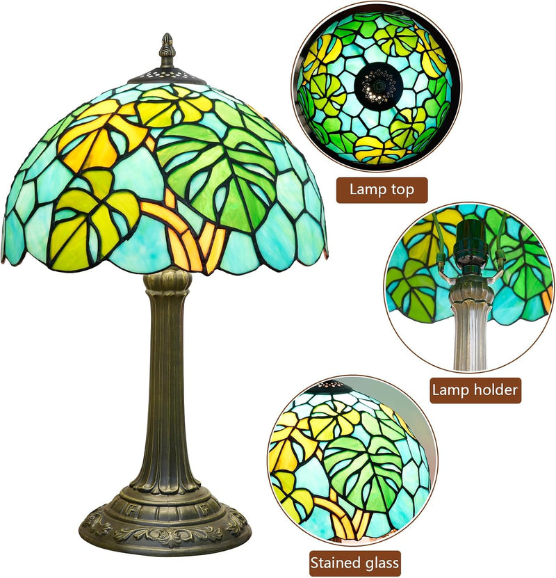 Tiffany Lamp Bat Style Stained Glass Table Vintage