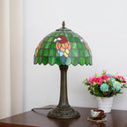 Tiffany Lamp Bat Style Stained Glass Table Vintage
