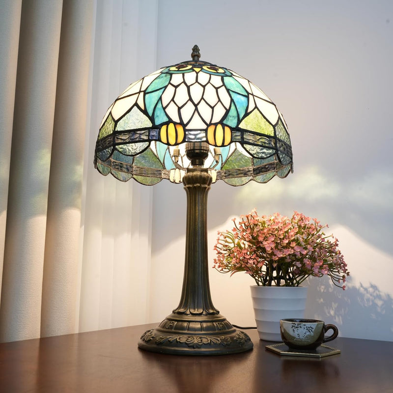Tiffany Lamp Bat Style Stained Glass Table Vintage