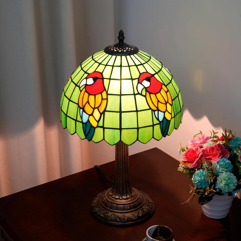Tiffany Lamp Bat Style Stained Glass Table Vintage