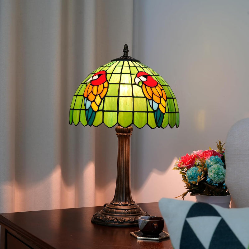 Tiffany Lamp Bat Style Stained Glass Table Vintage