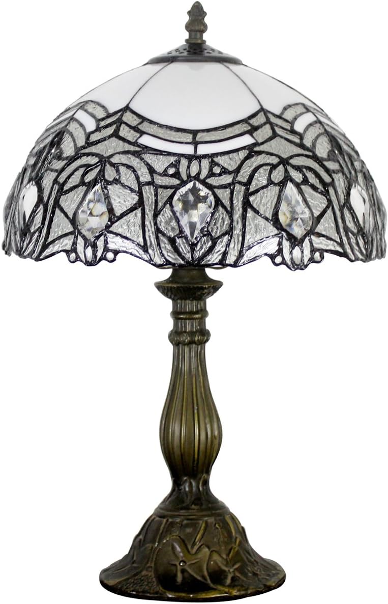 Tiffany Lamp Bent Stained Glass Bedside Table Reading