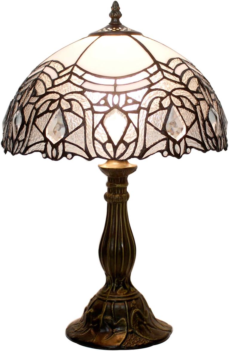 Tiffany Lamp Bent Stained Glass Bedside Table Reading