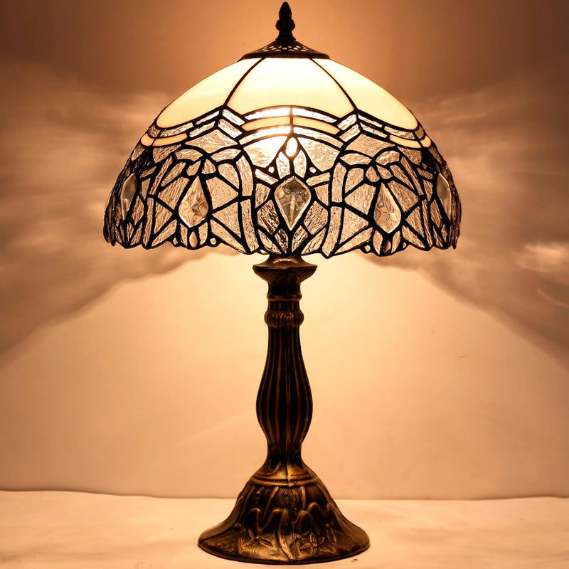 Tiffany Lamp Bent Stained Glass Bedside Table Reading