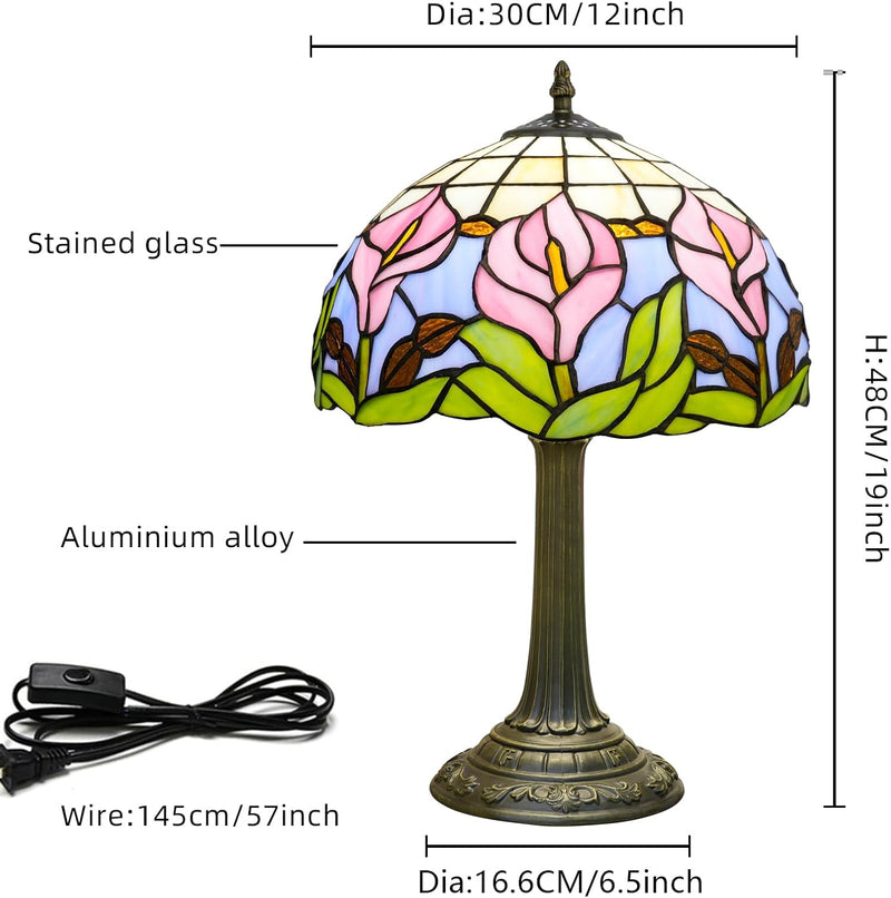 Tiffany Lamp Cute Calla Lily Flower Stained Glass