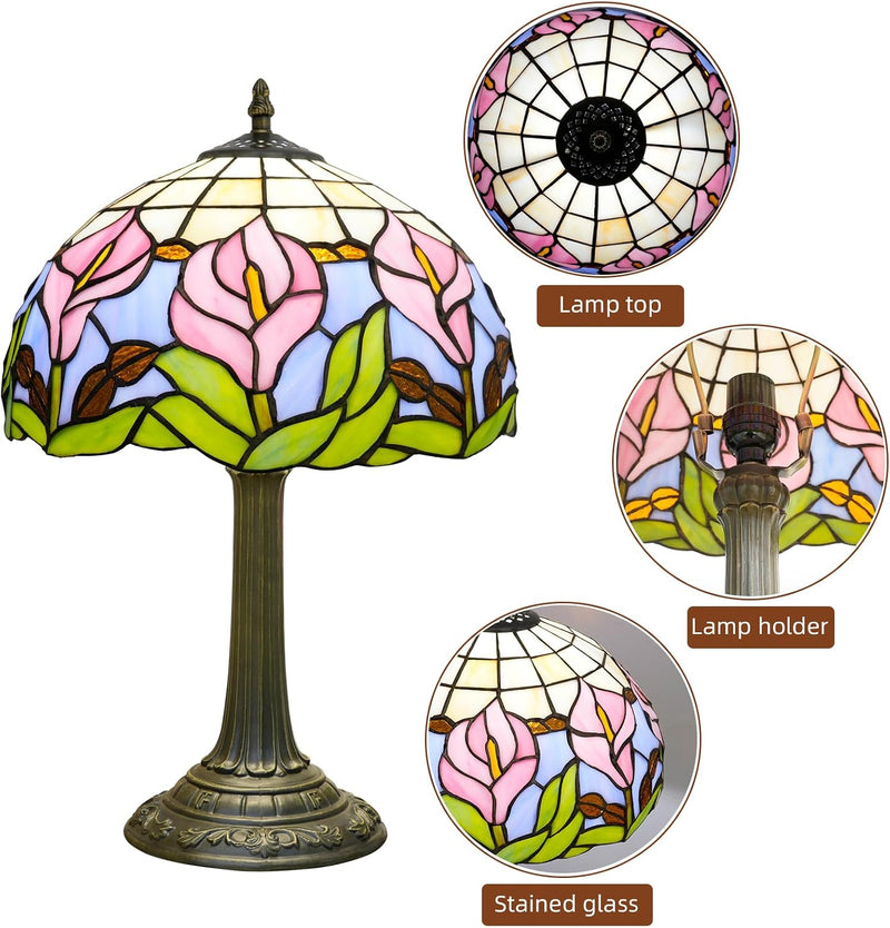 Tiffany Lamp Cute Calla Lily Flower Stained Glass