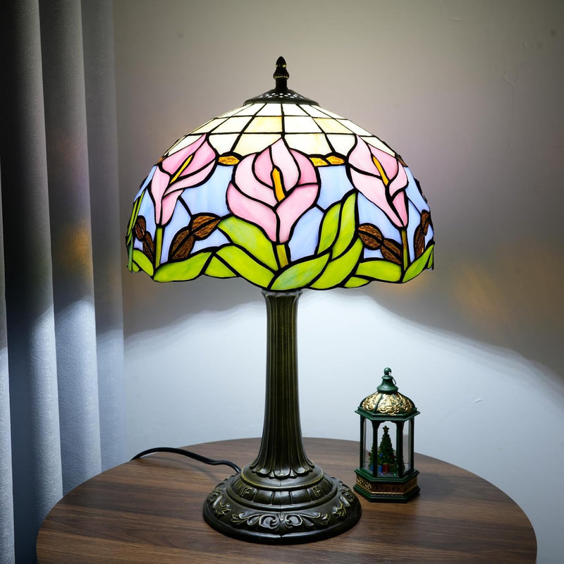 Tiffany Lamp Cute Calla Lily Flower Stained Glass