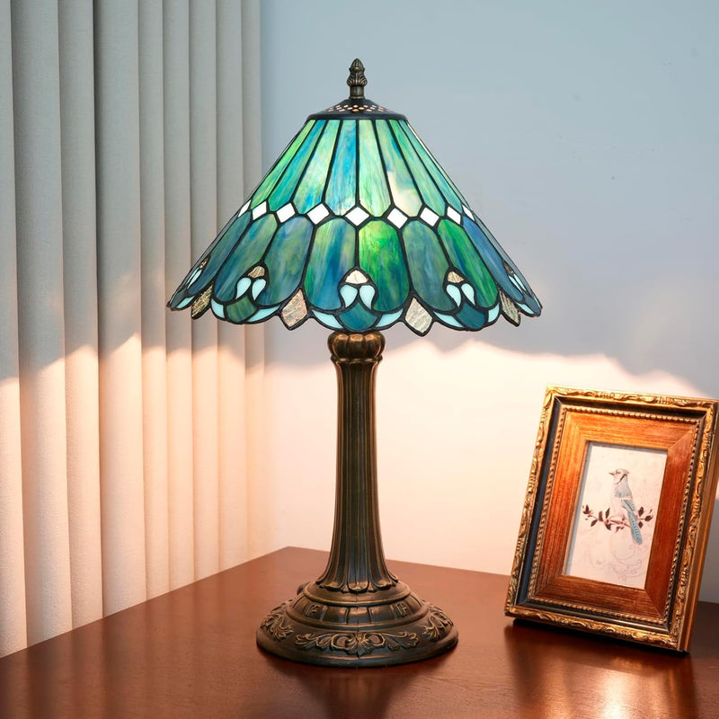 Tiffany Lamp Dragonfly Stained Glass Table 12x12x18 Inches