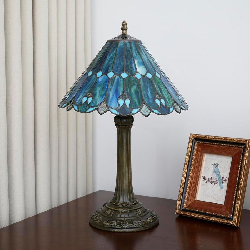 Tiffany Lamp Dragonfly Stained Glass Table 12x12x18 Inches