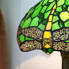 Tiffany Lamp Dragonfly Stained Glass Table 12x12x18 Inches