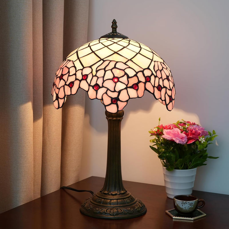 Tiffany Lamp Dragonfly Stained Glass Table 12x12x18 Inches