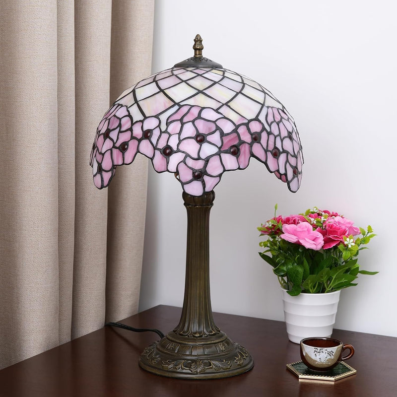 Tiffany Lamp Dragonfly Stained Glass Table 12x12x18 Inches
