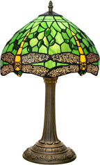 Tiffany Lamp Dragonfly Stained Glass Table 12x12x18 Inches
