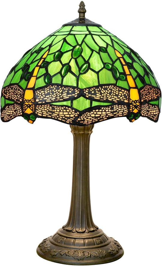 Tiffany Lamp Dragonfly Stained Glass Table 12x12x18 Inches