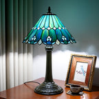 Tiffany Lamp Dragonfly Stained Glass Table 12x12x18 Inches