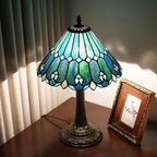 Tiffany Lamp Dragonfly Stained Glass Table 12x12x18 Inches