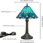 Tiffany Lamp Dragonfly Stained Glass Table 12x12x18 Inches