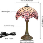Tiffany Lamp Dragonfly Stained Glass Table 12x12x18 Inches