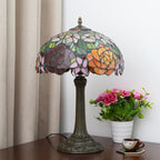 Tiffany Lamp Dragonfly Stained Glass Table 12x12x18 Inches